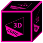 3d pink android application logo